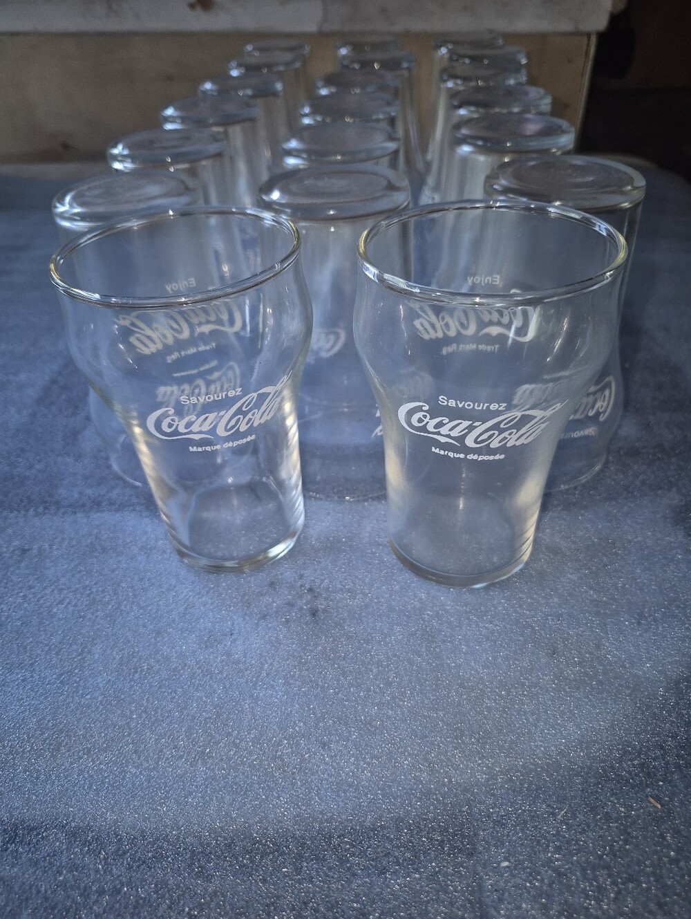Coca Cola Clear Glass Tumblers with White Logo - Set